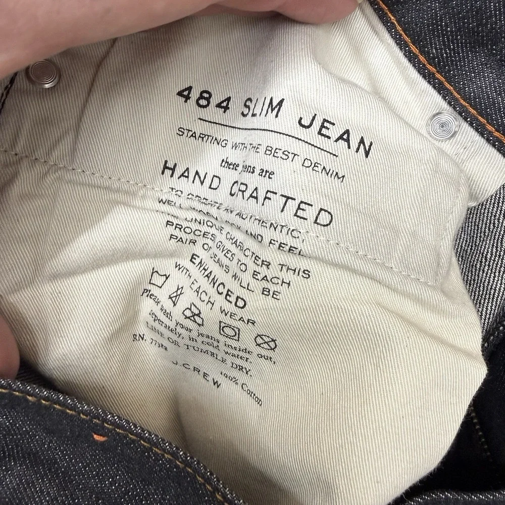 J Crew 484 Slim Straight Jeans black size 33 33x32